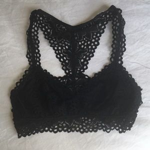 Aerie Bralette - Black Boho Racerback